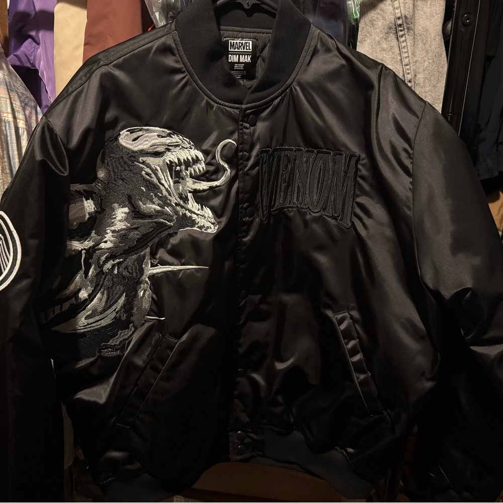 Marvel Black Venom Graphic Bomber Jacket